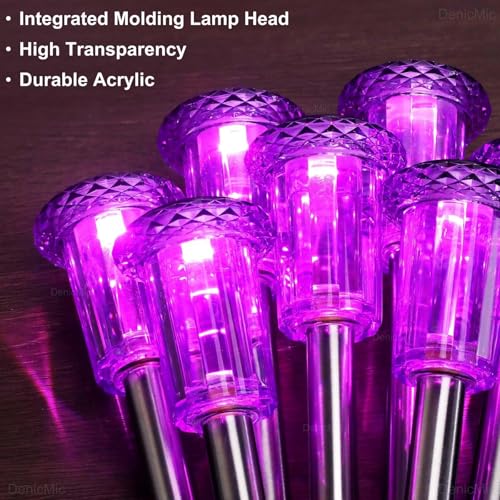 DenicMic Solar Christmas Lights Outdoor 10 Pack Purple LED Waterproof Yard Garden Patio Backyard Pathway Walkway Landscape Path Lawn Outside Christmas Decorations Outdoor - Image 5