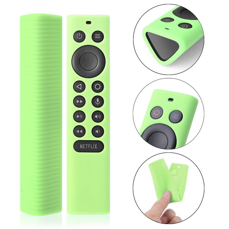VSEER [2 Pack] Silicone Protective Cover for NVIDIA Shield TV Pro/4K HDR Remote Controller Series, Light Weight Kids-Friendly Silicone Skin Anti-Slip/Shockproof with Hand Strap (GlowBlue & Glowgreen) - Image 2