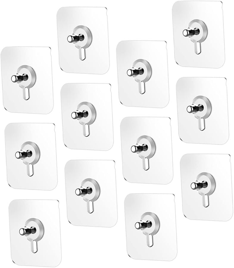 Sewroro 20 قطعة خطافات حائط لاصقة عديمة الأثر 6X6X1 سم للتعليق بدون حفر للمنزل والمطبخ والحمام - Image 2