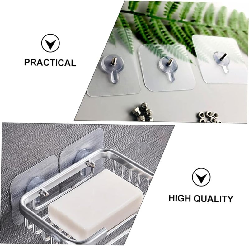 Sewroro 20 قطعة خطافات حائط لاصقة عديمة الأثر 6X6X1 سم للتعليق بدون حفر للمنزل والمطبخ والحمام - Image 5