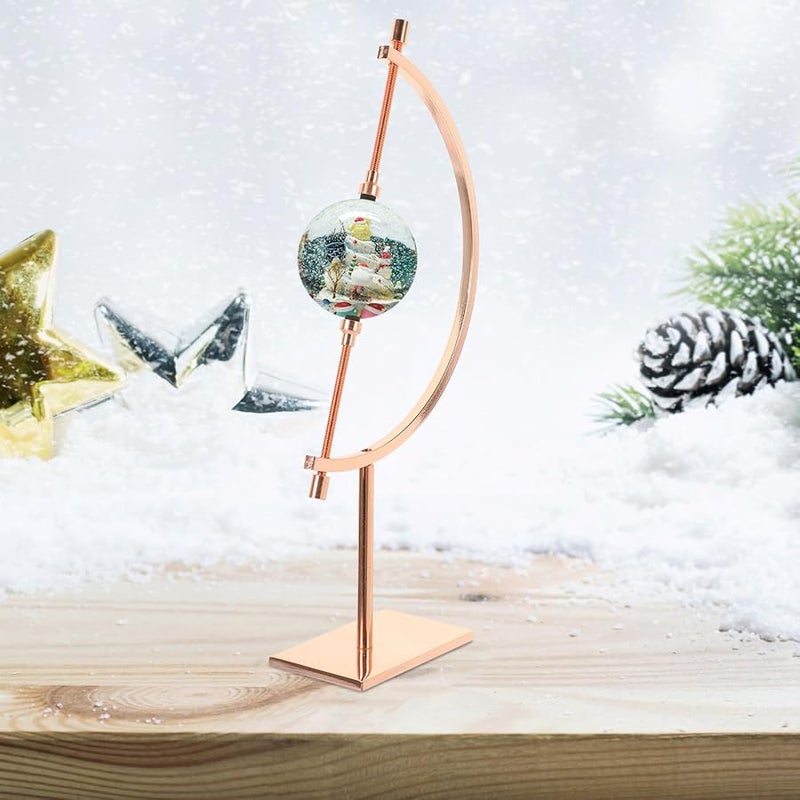 حامل كرة بلورية معدنية قابل للتعديل باللون الوردي الذهبي للكريستالات والكرات الأرضية والديكور - Image 4