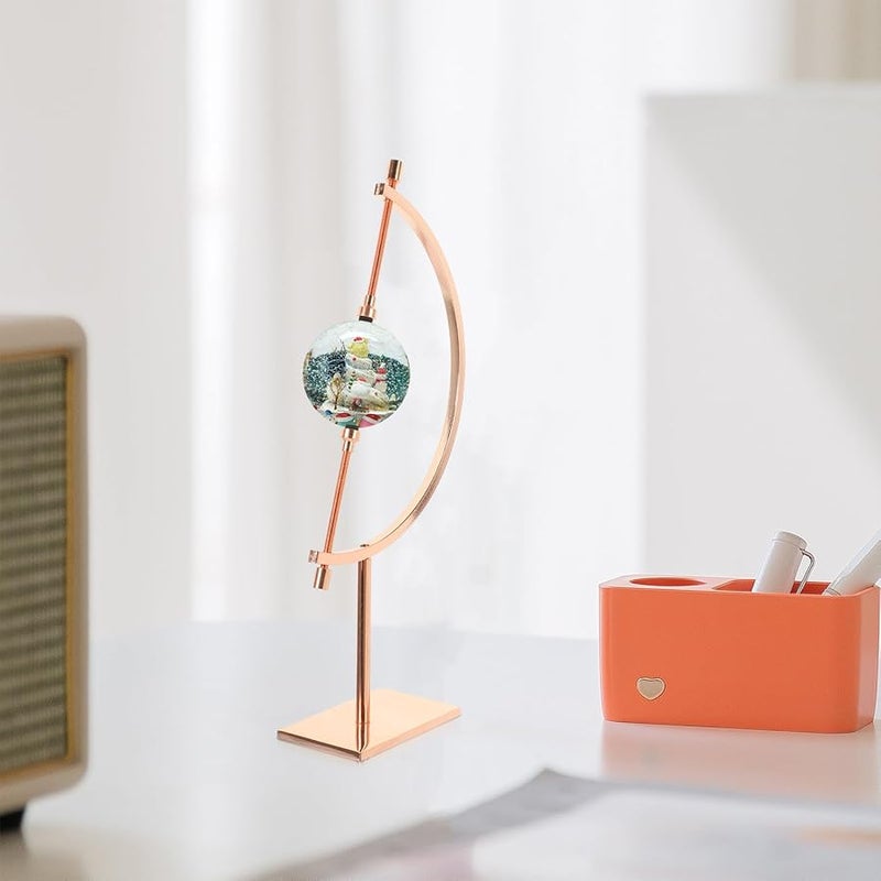 حامل كرة بلورية معدنية قابل للتعديل باللون الوردي الذهبي للكريستالات والكرات الأرضية والديكور - Image 5