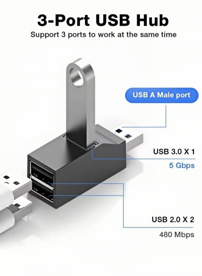3 Ports Hub3.0 Hub High-speed Docking Station Supports Usb Devices Such As USB Flash Drives/hard Drives/keyboards, Plug And Play, High Temperature Resistance, And Dust Prevention