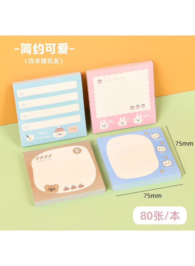 HELPS Cartoon Cute Sticky Notes Creative Student Sticky Notes Office Memo With Sticky Note Handbook Material Note Pad - Image 1