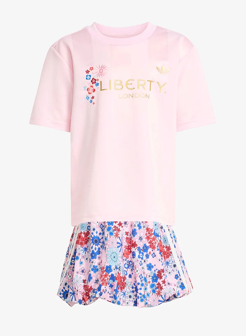 اديداس اوريجينالز طقم تنورة وقميص للأطفال من ليبرتي لندن