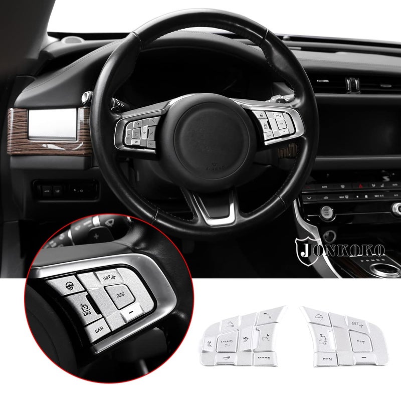 Aluminum Alloy Car Steering Wheel Button Frame Sticker 10 Pcs For Jaguar XF XF EPACEFPACEFTYPEHigh Match