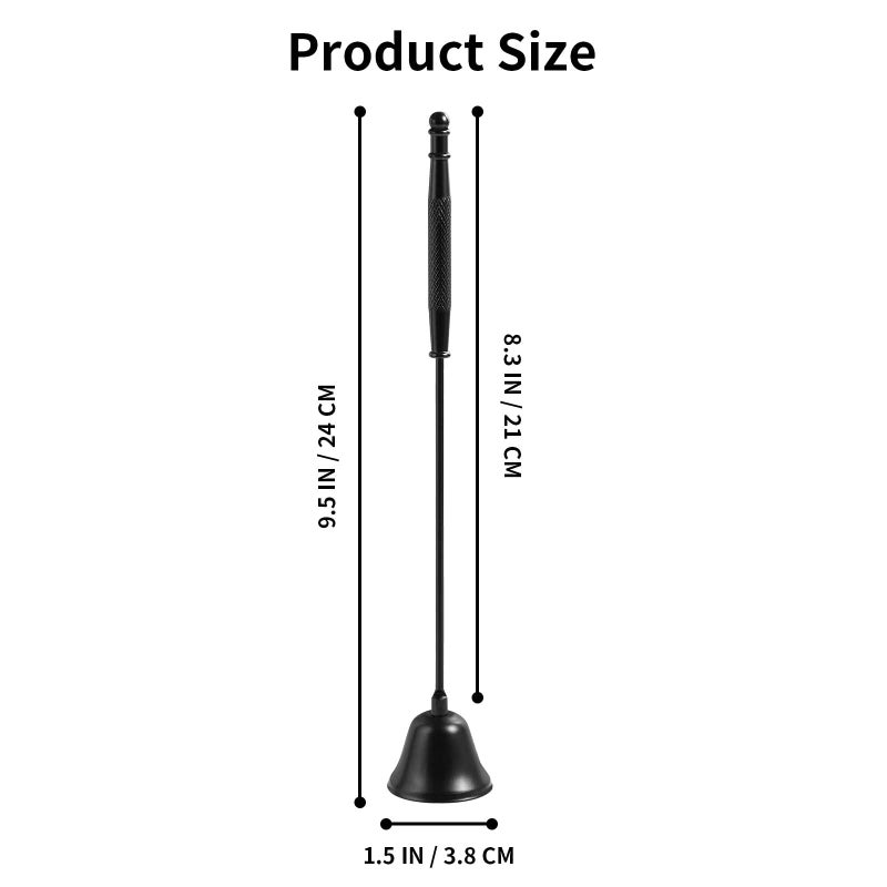 Kirecoo Candle Snuffer Extinguisher with Long Handle, Polished Stainless Steel Wick Flame Snuffer for Putting Out Wick Flame Safely, Black Candle Accessory - Image 2