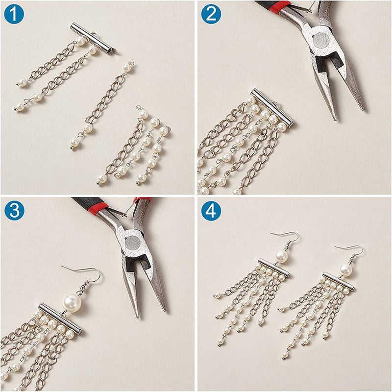 Jasol سلسلة صنع المجوهرات 4MM سلسلة فضية من حلقات كيرب لصنع المجوهرات قلادة إكسسوارات أقراط عبوة 5 متر (فضي) - Image 4