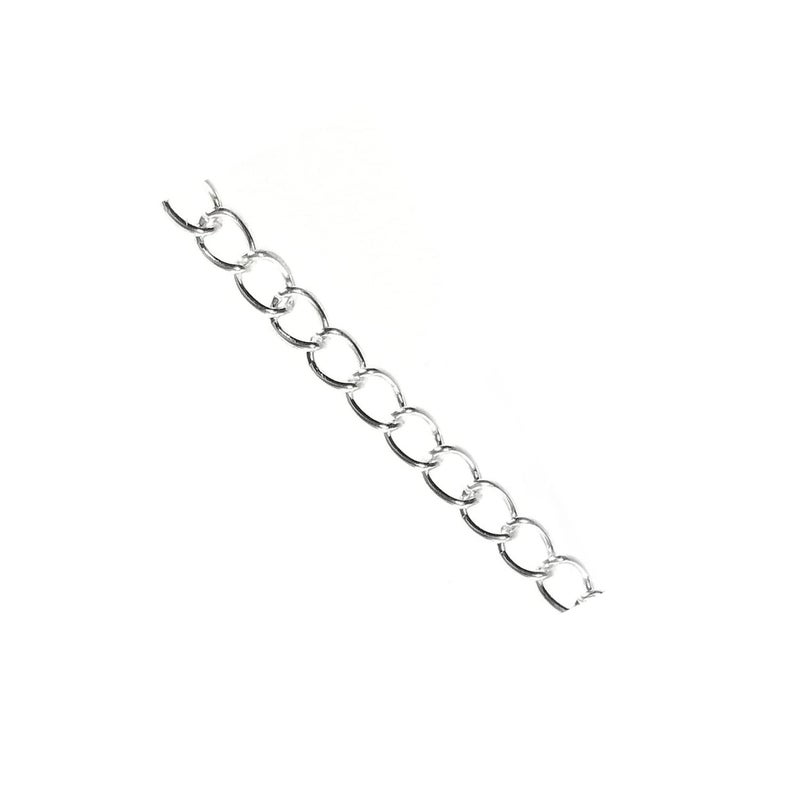 Jasol سلسلة صنع المجوهرات 4MM سلسلة فضية من حلقات كيرب لصنع المجوهرات قلادة إكسسوارات أقراط عبوة 5 متر (فضي) - Image 2