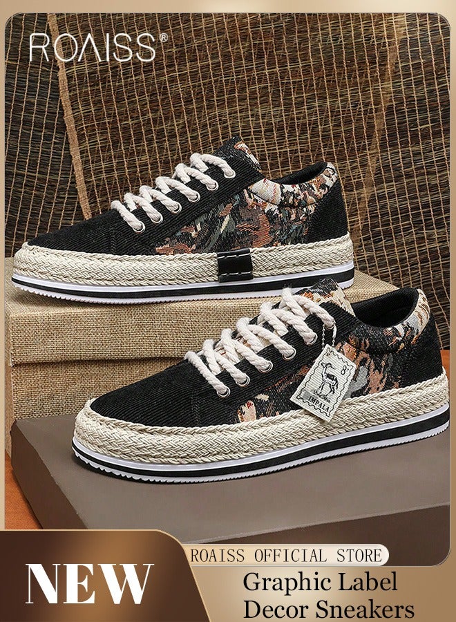 رويس حذاء رياضي جديد للرجال برباط أمامي بألوان متعددة، حذاء تزلج من القماش للأنشطة الخارجية، حذاء مشي مريح وخفيف الوزن للرجال، مناسب للشباب والمراهقين، مناسب للربيع والصيف - Image 1