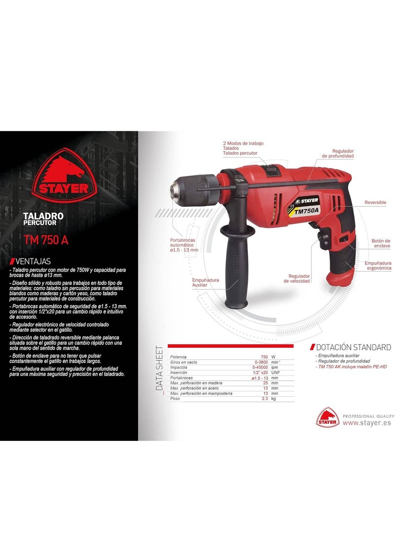 ستاير مثقاب ستاير يدوي متعدد الوظائف كهربائي بقوة 750واط - Image 2