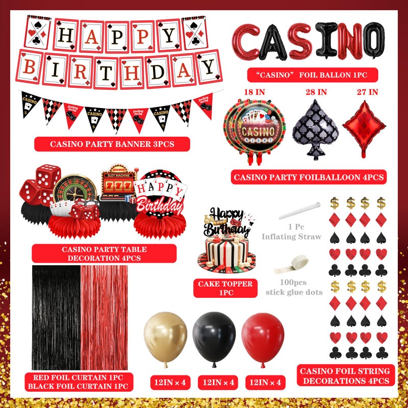 jenlion Casino Theme Party Decorations, casino party decorations, Las Vegas birthday Decorations, Casino String Decorations, Casino birthday Honeycomb Centerpieces, casino night decorations for men - Image 2