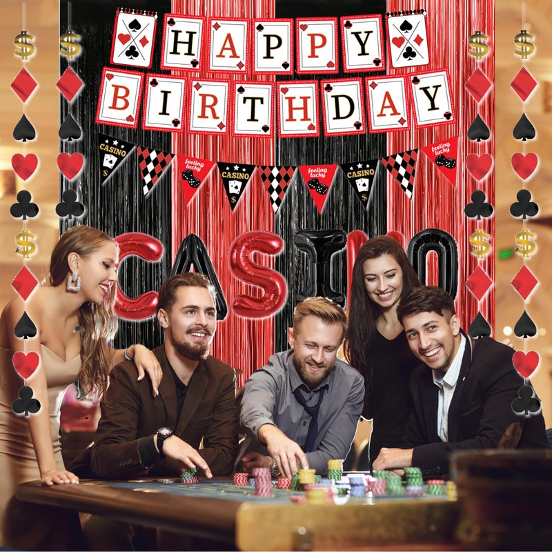 jenlion Casino Theme Party Decorations, casino party decorations, Las Vegas birthday Decorations, Casino String Decorations, Casino birthday Honeycomb Centerpieces, casino night decorations for men - Image 4