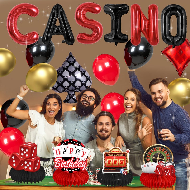 jenlion Casino Theme Party Decorations, casino party decorations, Las Vegas birthday Decorations, Casino String Decorations, Casino birthday Honeycomb Centerpieces, casino night decorations for men - Image 5