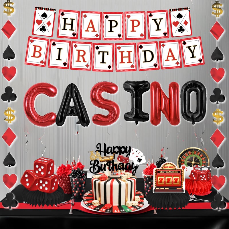 jenlion Casino Theme Party Decorations, casino party decorations, Las Vegas birthday Decorations, Casino String Decorations, Casino birthday Honeycomb Centerpieces, casino night decorations for men - Image 3