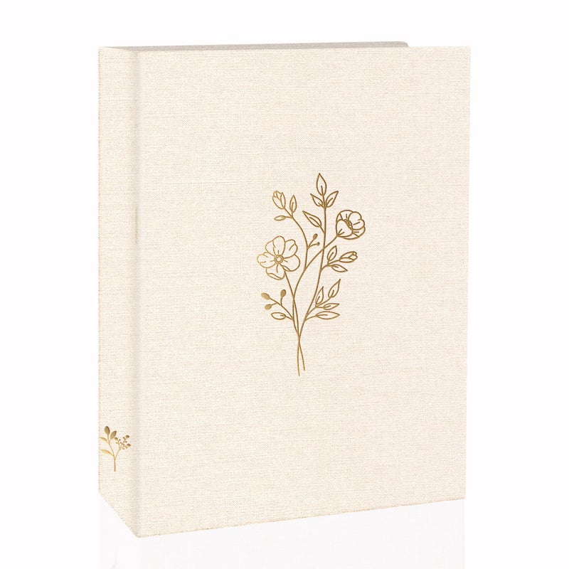 Holoary 5x7 Photo Album 100 Photos, 100 Pockets Picture Album, Linen Fabric Cover Big Picture Book for Photos, Photo Album 5x7 for Family Weddings Travel Memories(Beige) - Image 1