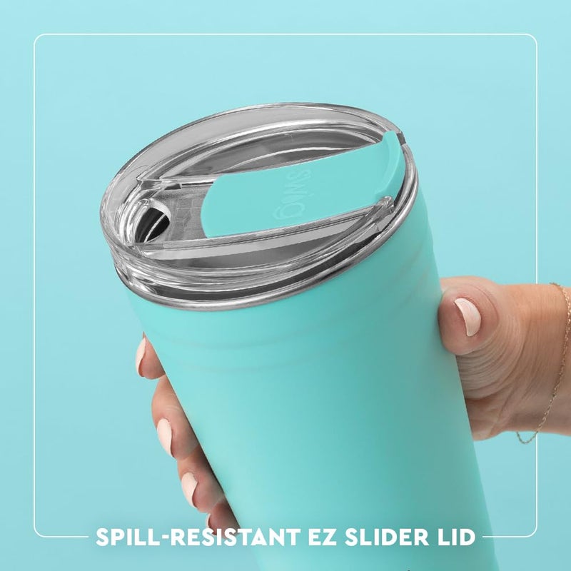 Swig Life Swig Life 24oz Party Cup  Stackable Insulated Travel Coffee Tumbler with EZ Slider Lid  Cup Holder Friendly Travel Thermos  Stainless Steel 24 oz Tumbler  Reusable Coffee Mug (Cloud Nine)  - Image 5