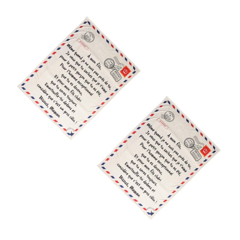 2 pcs Letter Style Blanket Decorative Sleeping Blanket Comfortable Flannel Blanket - Image 1
