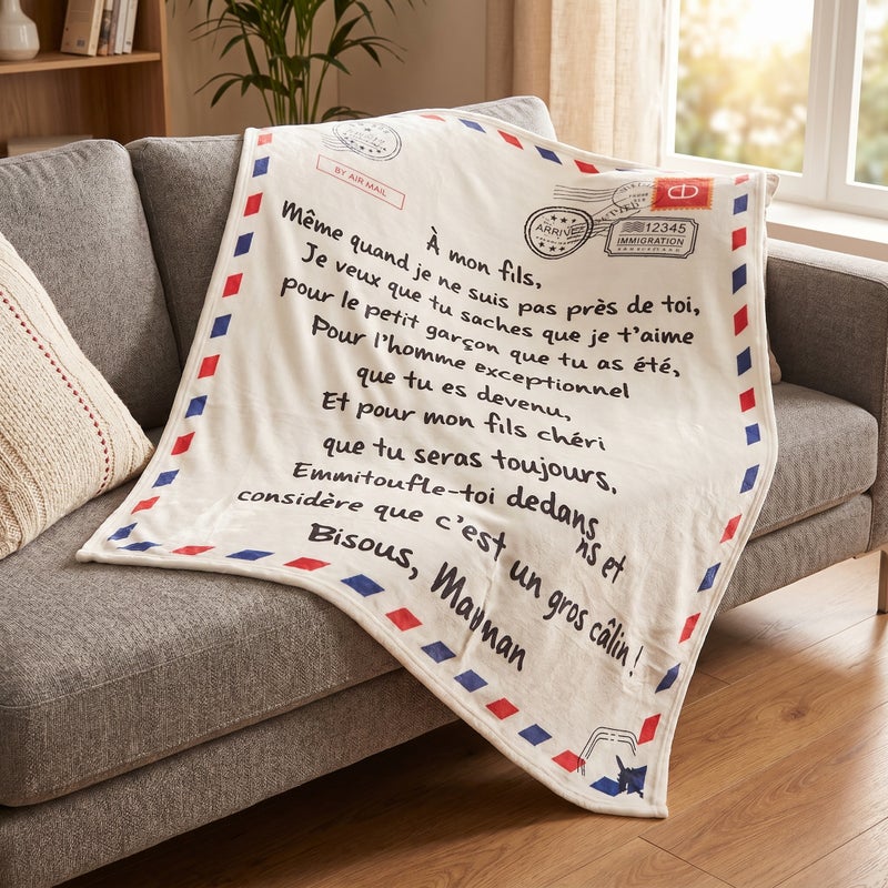 2 pcs Letter Style Blanket Decorative Sleeping Blanket Comfortable Flannel Blanket - Image 4