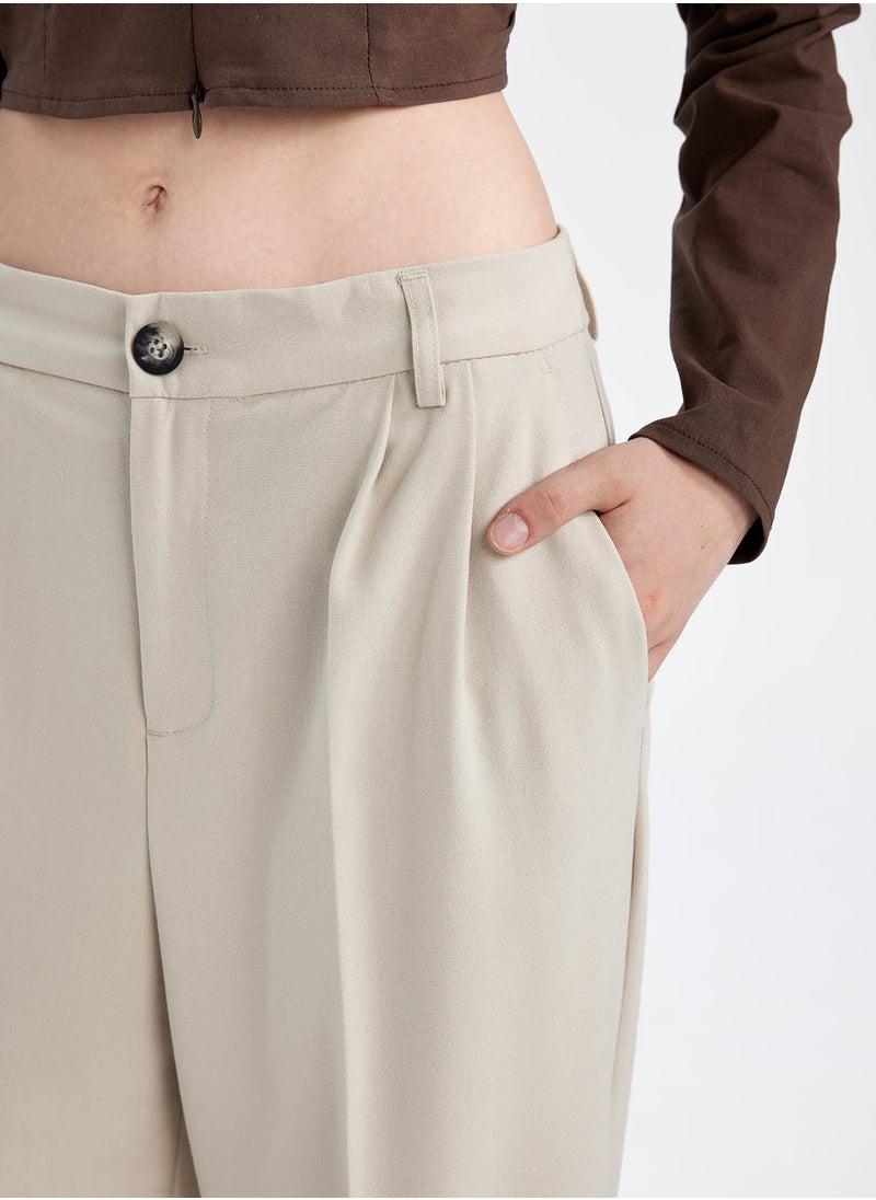 DeFacto Wide Leg High Waist Welt Pocket Plain Classic Pants  - Image 3