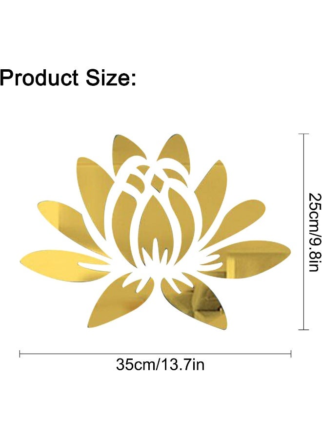TPGP 3D Acrylic Mirror Lotus Flower Wall Sticker Wall Art Decals  - Image 2