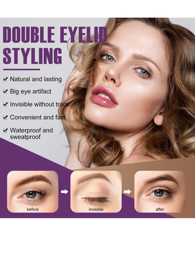 Jaysuing - Eyelid Lift Strips, 480 Lace Double Patches with Forked Bar and Tweezers Mesh Natural Invisible Non-marking Self-adhesive for Heavy Continuous Droopy Single (Skin Tone) - Image 1