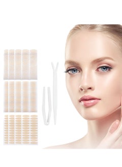Eyelid Lift Strips, 480 Lace Double Patches with Forked Bar and Tweezers Mesh Natural Invisible Non-marking Self-adhesive for Heavy Continuous Droopy Single (Skin Tone)