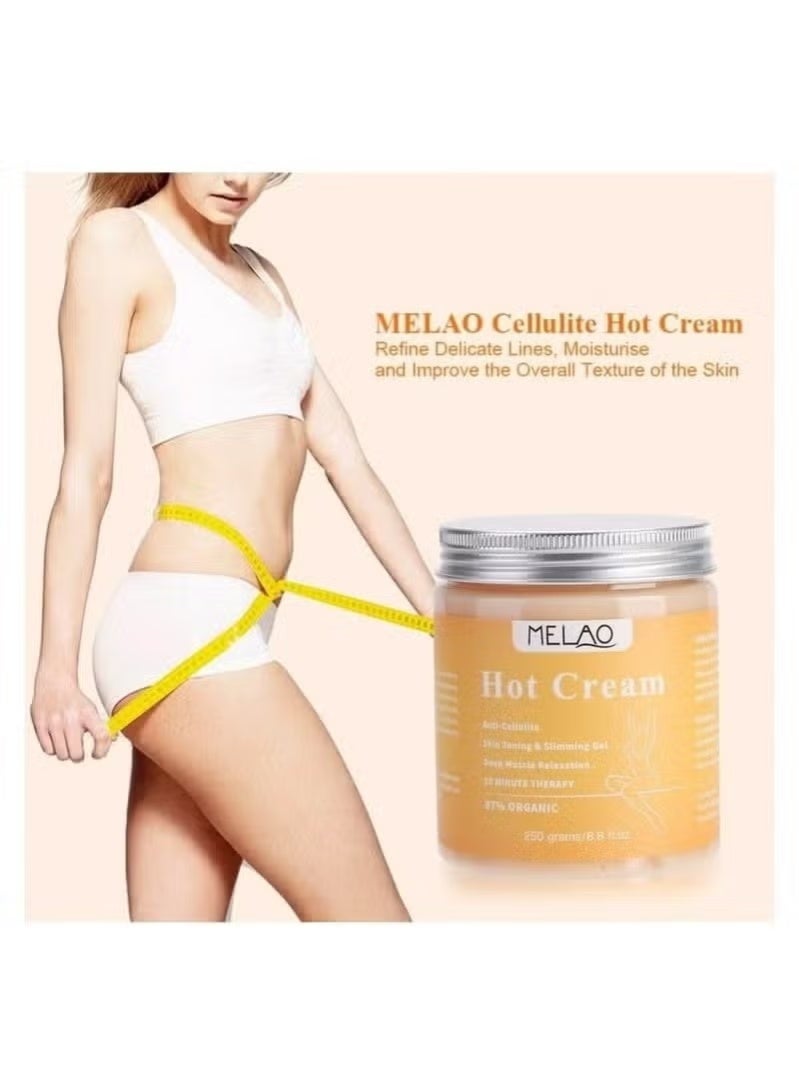 MELAO Hot Cream 250g Fat Burning Hot Cream for Belly Anti Cellulite Cream Slim Shaping Workout Enhancer Gel for Women and Men Cellulite Treatment for Thighs Legs Abdomen and Arms - Image 5
