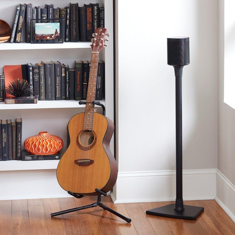 Sanus Wireless Sonos Speaker Stand for Sonos One, Play:1, & Play:3 - Audio-Enhancing Design with Built-in Cable Management - Single Stand (Black) - WSS21-B1 - Image 4