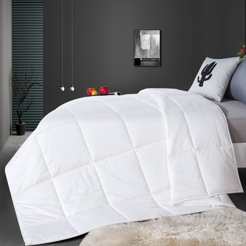 YOUR MOON Luxurious All Season Wool Comforter Queen Size 100 Natural Australian Wool Filling Hypoallergenic Comforter Duvet Insert Noiseless Cotton Shell White