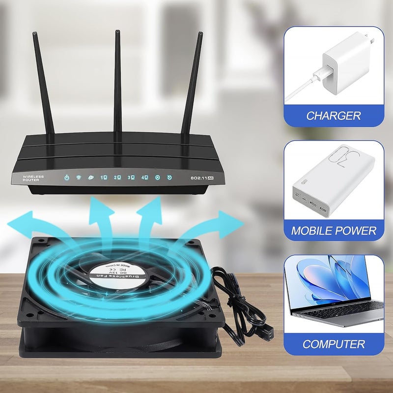 UMLIFE 4 حزمة 120 مم 120x120x25 مم 12 فولت مراوح كمبيوتر سوداء عالية الأداء تبريد منخفض الضوضاء 3 دبابيس 1400 دورة في الدقيقة هادئة طويلة لحالة الكمبيوتر مبرد وحدة المعالجة المركزية مبرد مروحة تبريد - Image 2