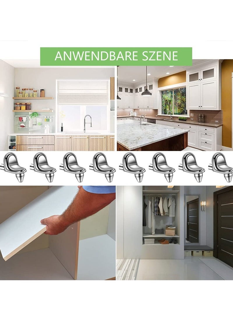 50 Pcs Shelf Support Pegs, Zinc Alloy Support Pins 5mm Shelf Peg Pins for Bookcase Cabinet Closet Wardrobe Glass Shelves Support (Silver) - Image 5