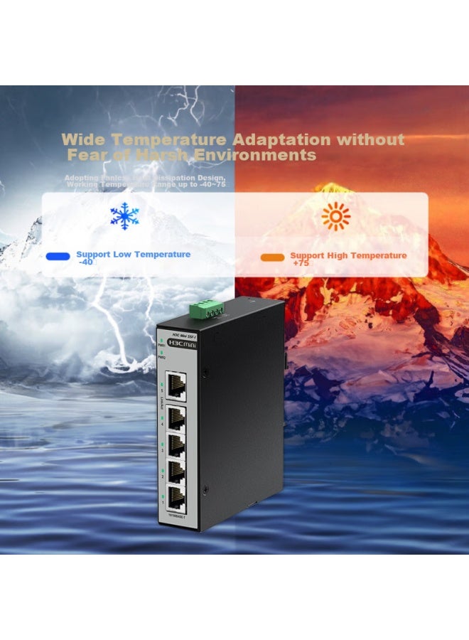 H3c Industrial-grade Switch, 5-port 100mbps Switch, Enterprise-grade/monitoring Network Splitter, Hub, Converter, Rail-mounted, Wide Temperature Range, Ip41 Waterproof And Dustproof, S5f-i - Image 3
