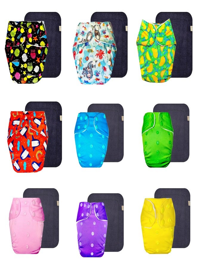 حفاضات قماشية فاخرة من دمبلدو مع حشوة سوداء (عبوة من 9 قطع) | ملائمة تمامًا | تسمح بمرور الهواء | مناسبة للسفر | ضرورية للاستخدام اليومي | من 3 أشهر إلى 3 سنوات | مناسبة للأطفال من الجنسين - Image 1