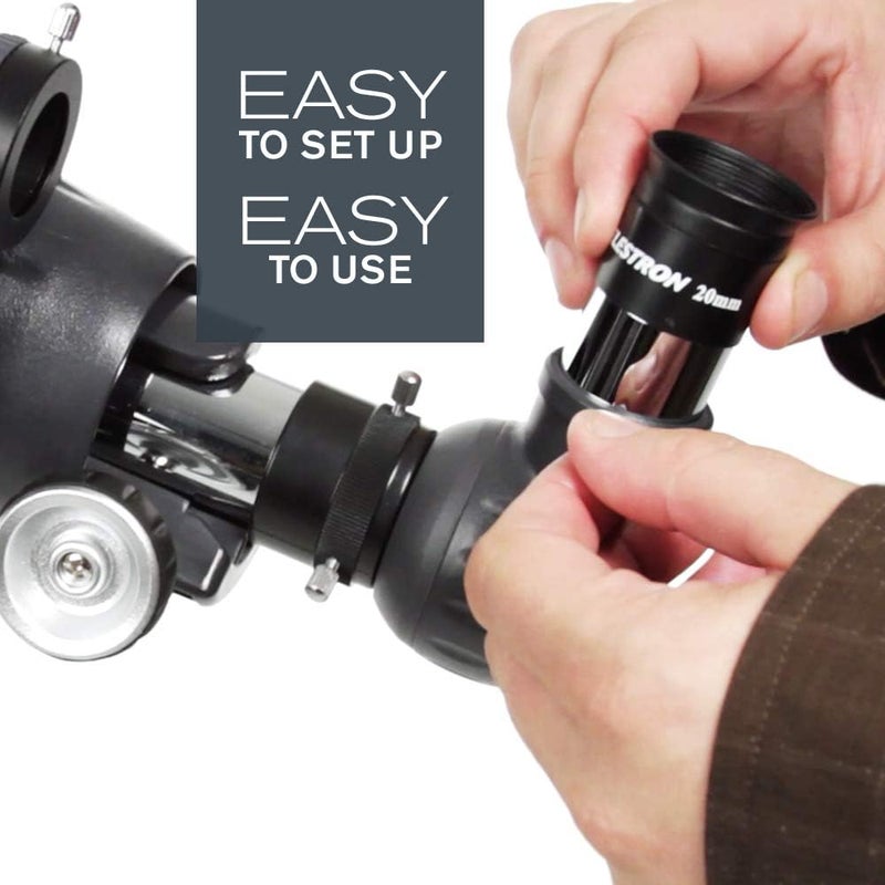 سلسترون تلسكوب Celestron AstroMaster 102AZ، تلسكوب انكساري للمبتدئين، عدسات زجاجية مطلية متعددة الطبقات، قاعدة ثلاثية الأرجل قابلة للتعديل في الارتفاع، بالإضافة إلى حزمة برمجيات علم فلك مجانية - Image 2
