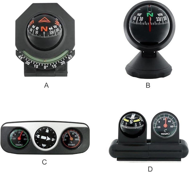 حامل لوحة القيادة مع بوصلة لاصقة دليل الملاحة أسود - Image 4