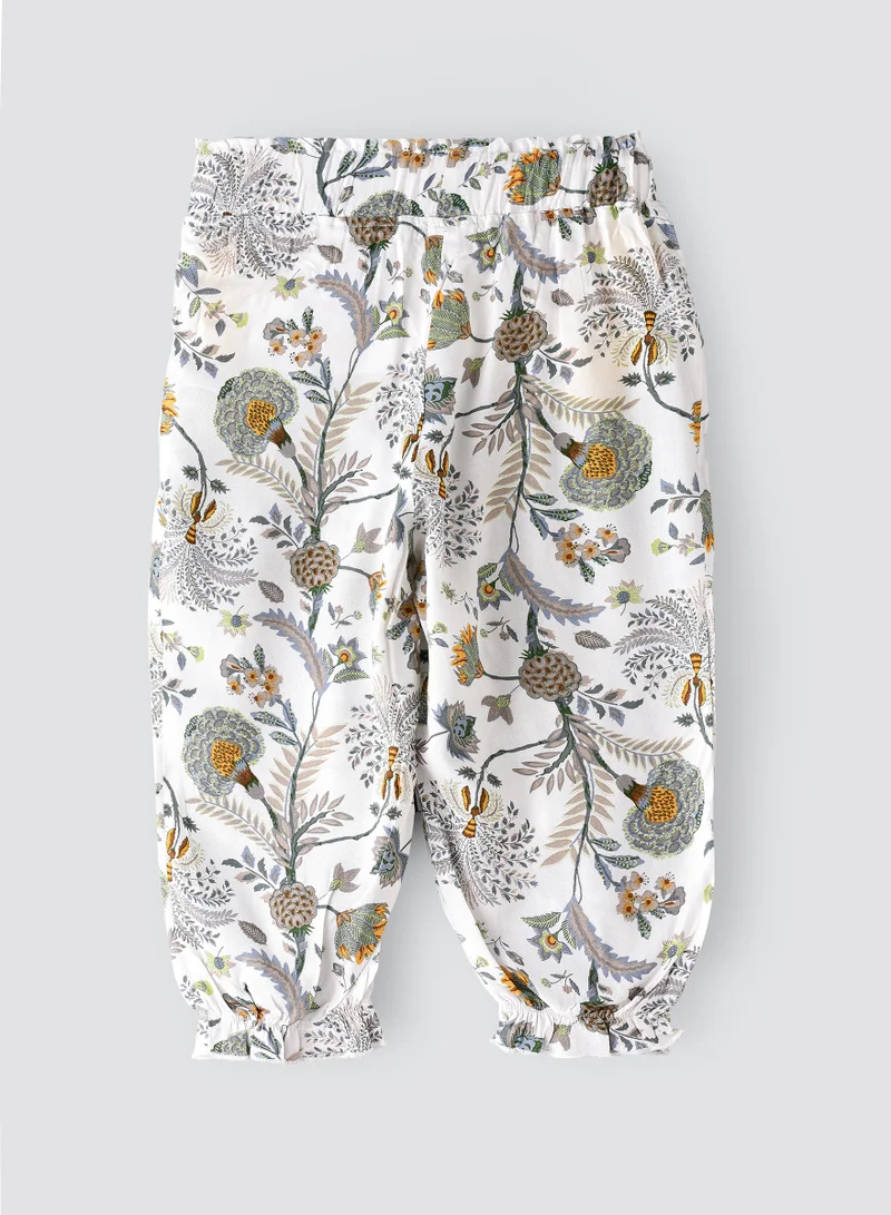 Jelliene Breezy Blooms: Girls' Flowy Viscose Pants Stylish Comfort & Springtime Flair