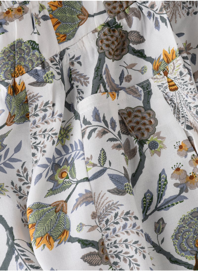 Jelliene Breezy Blooms: Girls' Flowy Viscose Pants Stylish Comfort & Springtime Flair  - Image 3