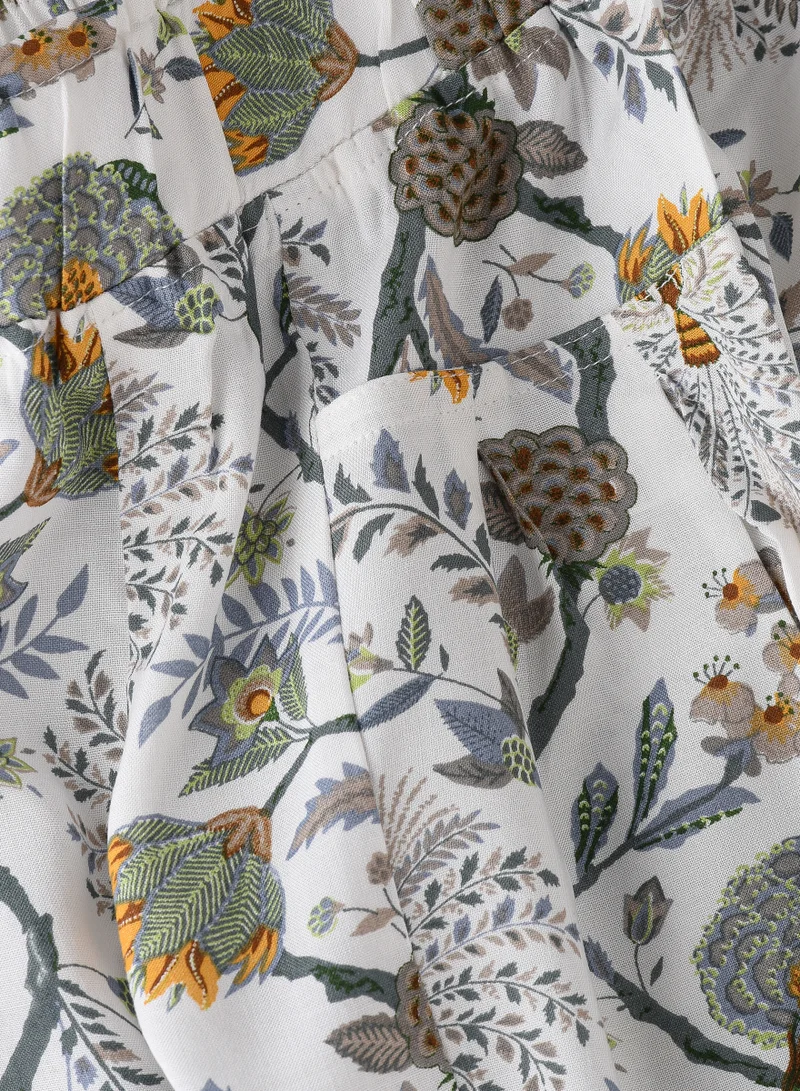 Jelliene Breezy Blooms: Girls' Flowy Viscose Pants Stylish Comfort & Springtime Flair