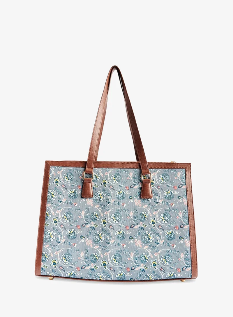 Chumbak  Teal By Chumbak Grey Bloom Office Tote for Women | Best Price UAE