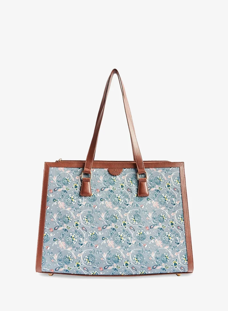 Chumbak  Teal By Chumbak Grey Bloom Office Tote for Women | Best Price UAE