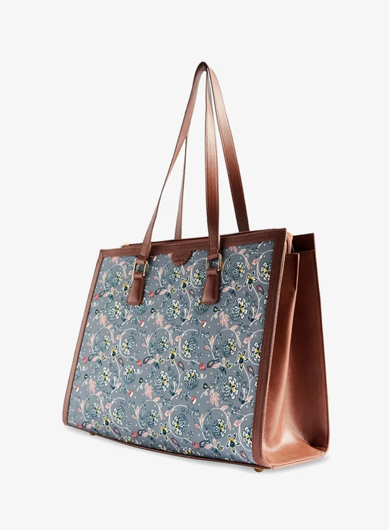 Chumbak  Teal By Chumbak Grey Bloom Office Tote for Women | Best Price UAE