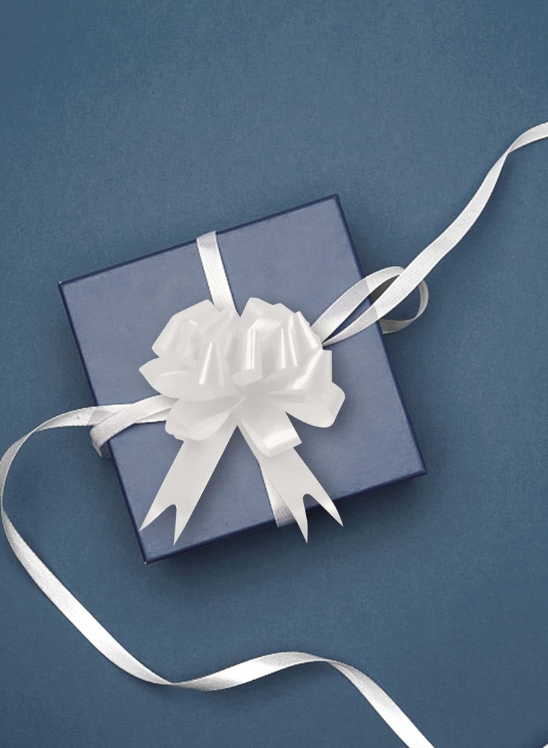 30PCS White Pull Bow Ribbon for Gift Wrapping, Bouquets, Gift Baskets, Birthdays, Weddings, and Valentine's Day Decorations - Perfect for All Occasions! - Image 2