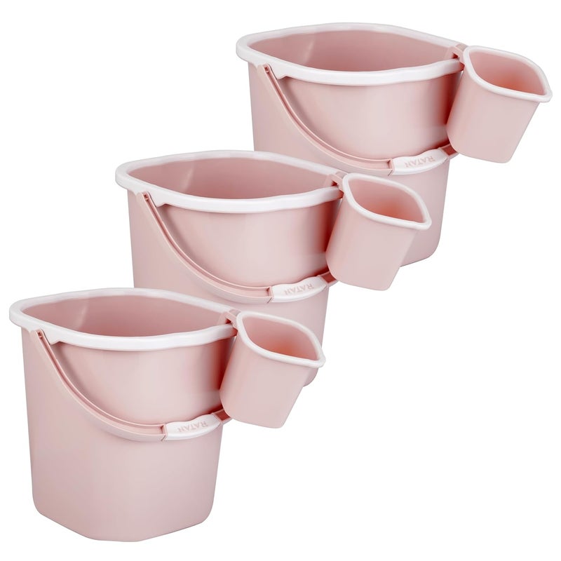 RATAN PLASTICWARE Premia Bathroom Set Bucket 25L X 3 Mug 15L X 3 Diaso PinkLight Weight and Easy to CarryPerfect for Use in Bathrooms Kitchen Wet Utility Areas - Image 1