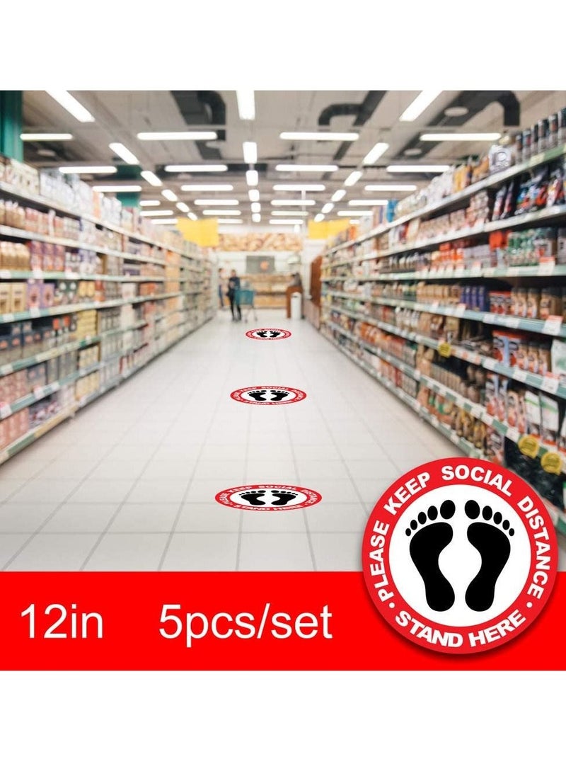 SYOSI - 10 Pcs Social Distancing Tools, Keep Distance Sticker, Floor Stickers for Queue Management, Cash Counters, Entrances, and Other Customizable Uses - Image 1
