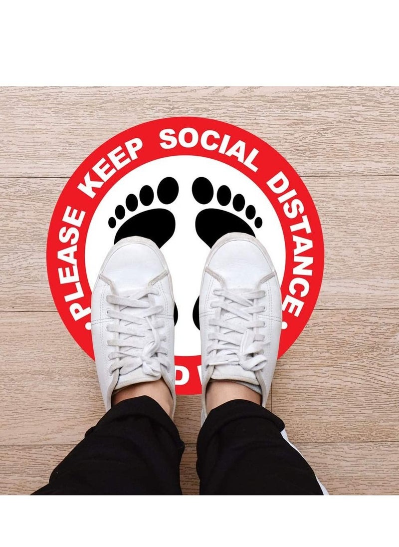 SYOSI - 10 Pcs Social Distancing Tools, Keep Distance Sticker, Floor Stickers for Queue Management, Cash Counters, Entrances, and Other Customizable Uses - Image 1