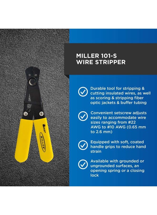 MILLER 101-S Adjustable Wire Stripper for Working Technicians, Electricians, and Installers, Grounded - Image 2