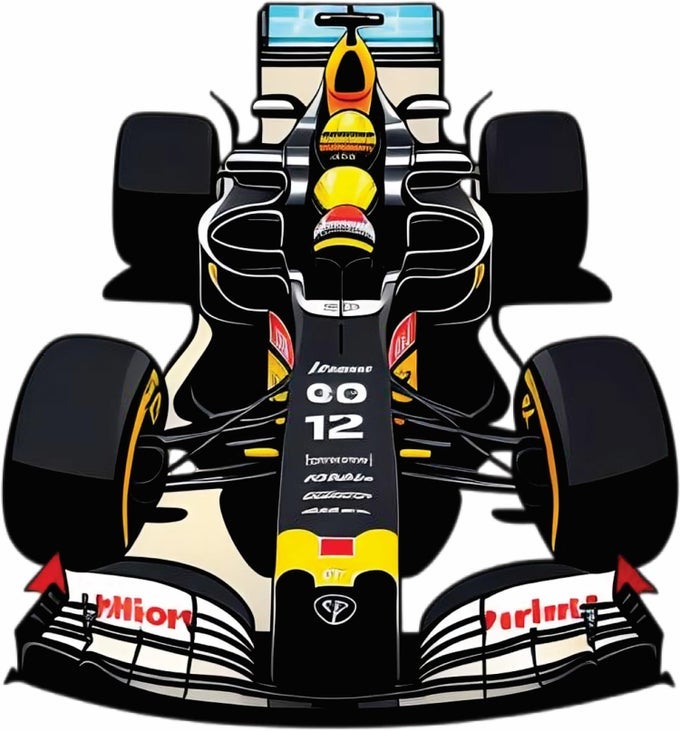 DRIVER ART F1 FORMULA ONE RACING C FOR WATER BOTTLES ADULT BUMPER VINYL WATERPROOF CAR LAPTOP WALL WINDOW STICKER 475X425 2PCS YELLOWBLUE BLACK