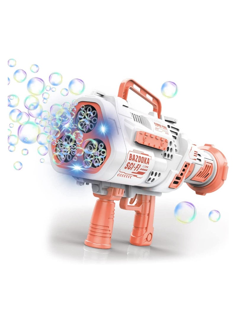 Barakah Bubble Gun Blower Bubble Auto Machine Gun 24 Hole Light Up Bubble Maker Rocket Launcher Bubble Maker Electric Bubble Gun Bubble Blaster for Kids Summer Toy Birthday Gift - Image 1