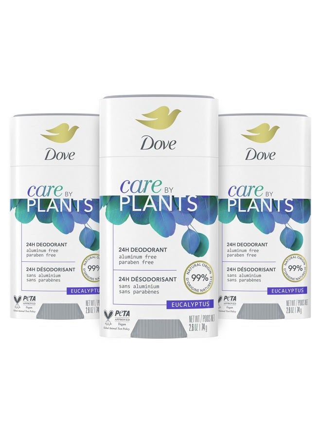 Dove عطر ديو من كير باي بلانتس للعناية ببشرة الإبط وحماية دائمة لمدة 24 ساعة برائحة الأوكاليبتوس بدون ألمنيوم 2.6 أونصة 3 قطع - Image 1